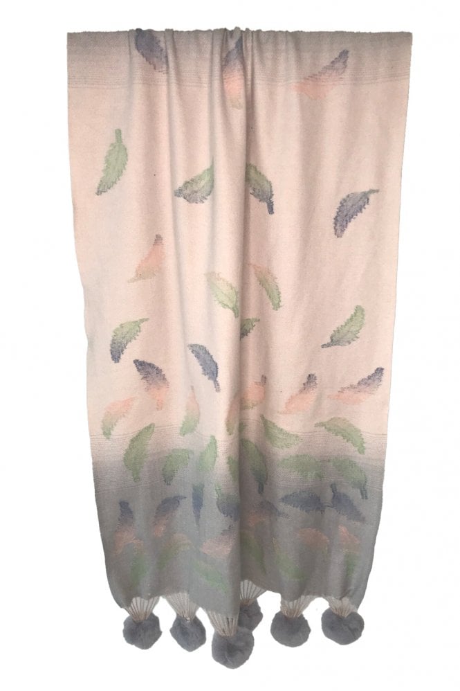 JAYLEY Cashmere Wrap With Pom Pom