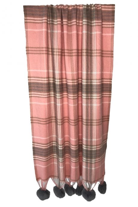 Cashmere Wrap With Pom Poms