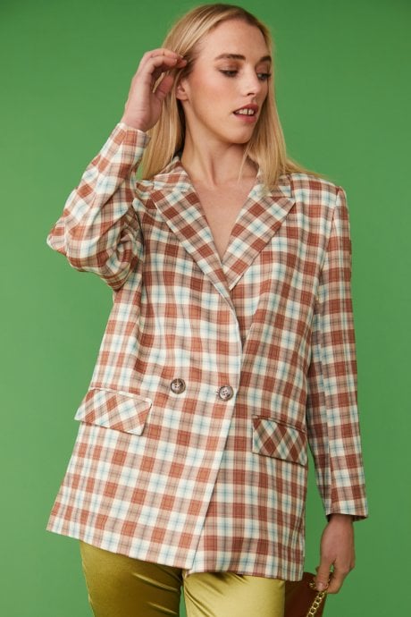Checkered Blazer Jacket