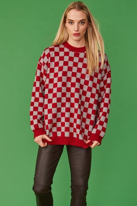 Checkered Cashmere Blend Jumper