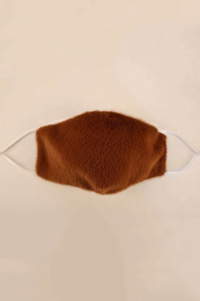 JAYLEY Chocolate Faux Fur & Cotton Reusable Face Mask