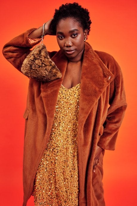 Chocolate Faux Fur Oversized Coat