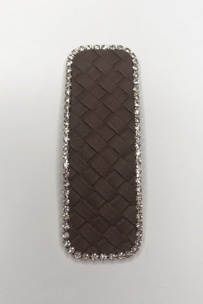 JAYLEY Chocolate Handmade Leather Hair Clip