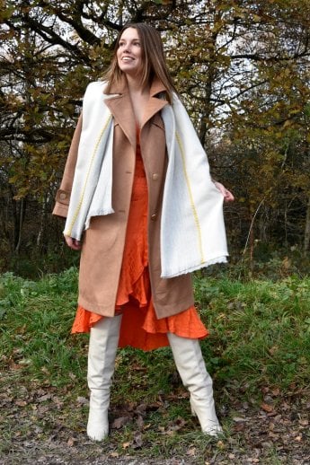 Cream Cashmere Blend Wrap