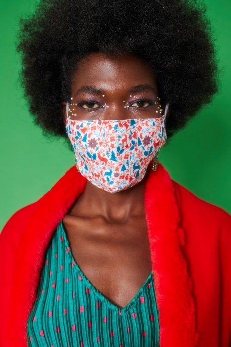 Cream Christmas Reusable Cotton Face Masks