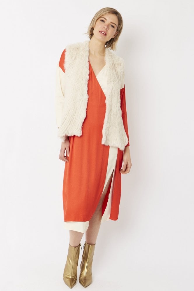JAYLEY Cream Coney Fur Gilet