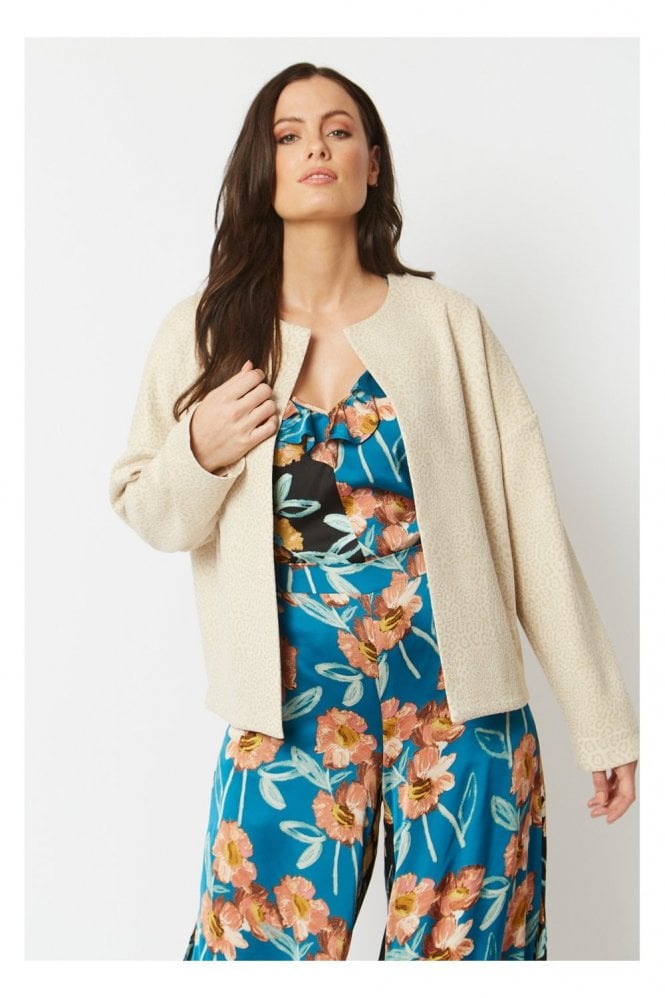 JAYLEY Cream Faux Suede Jacket