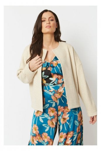 Cream Faux Suede Jacket