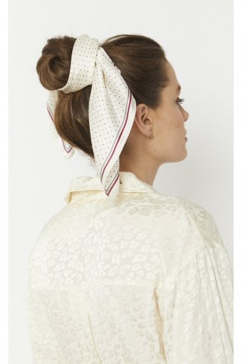 Cream Silk Blend Hair Scarf