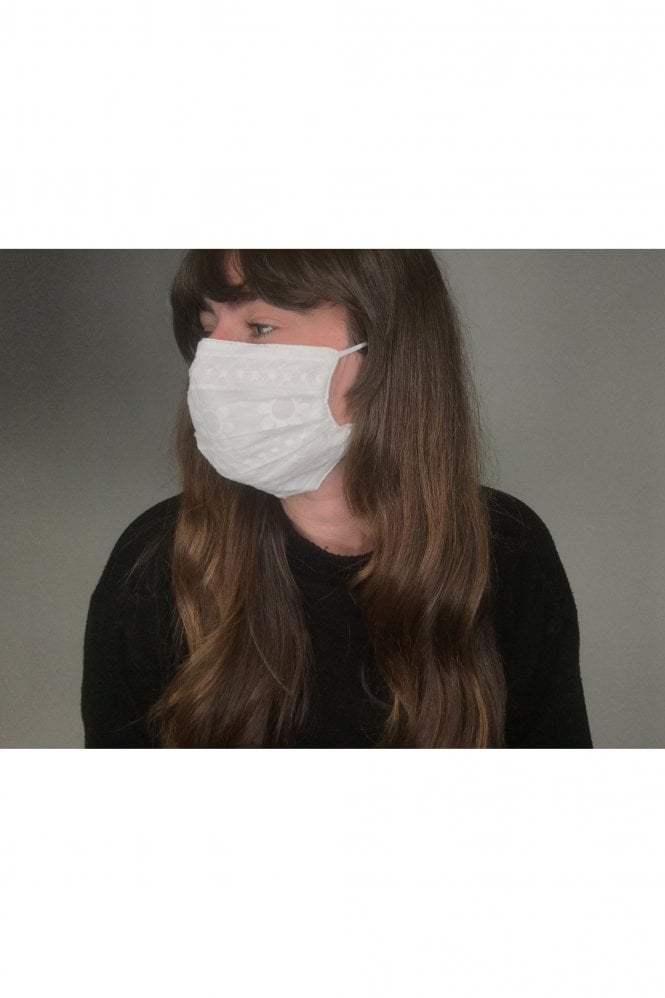 JAYLEY Cream Unisex Reusable Fashion Cotton Face Mask with Embroidery