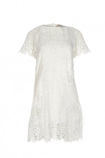 Cream Vintage Lace Short Sleeve Dress