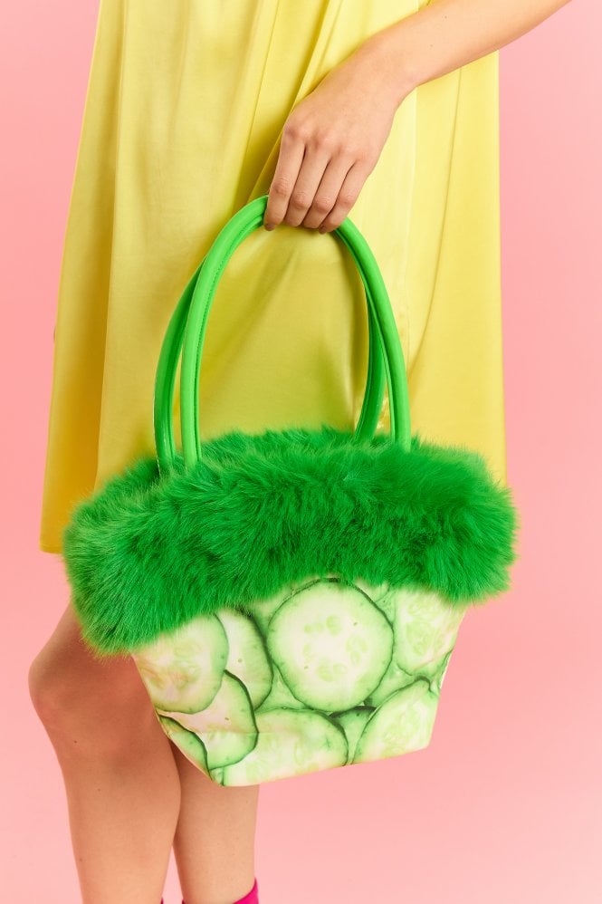 JAYLEY Cumcumber Bamboo Faux Fur Bag 