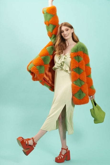 Delilah Diamond Faux Fur Coat