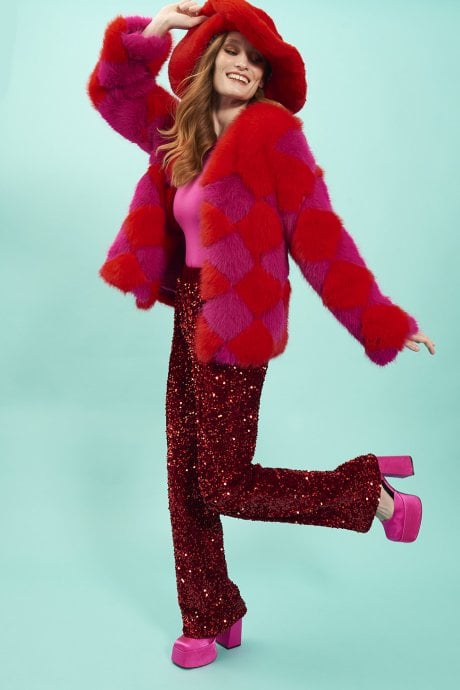Delilah Diamond Faux Fur Jacket