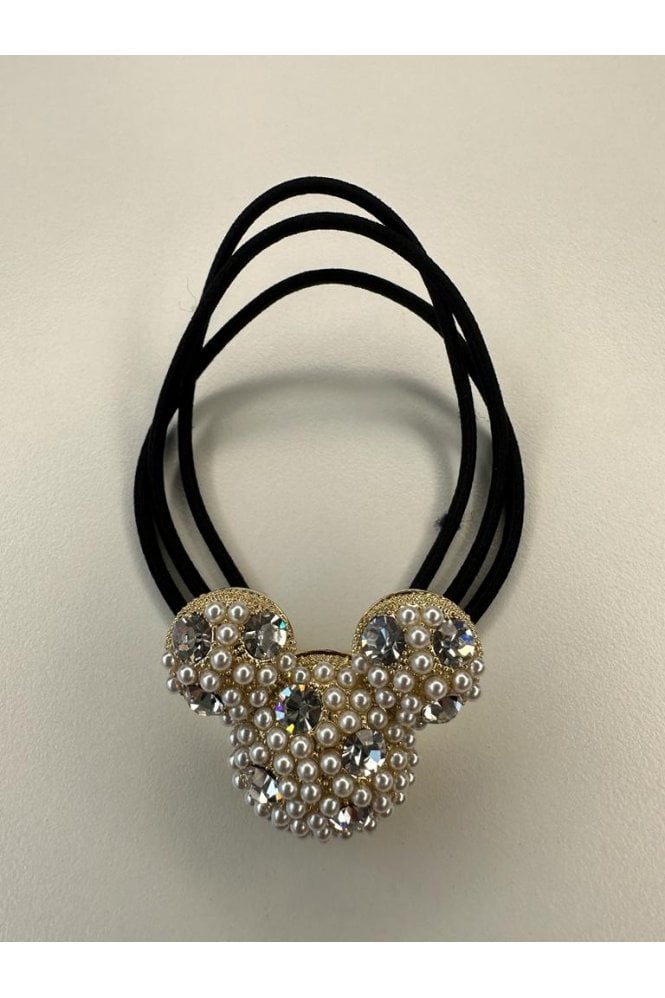 JAYLEY Blue Handmade Silk Bow Hair Tie with Diamante Feature