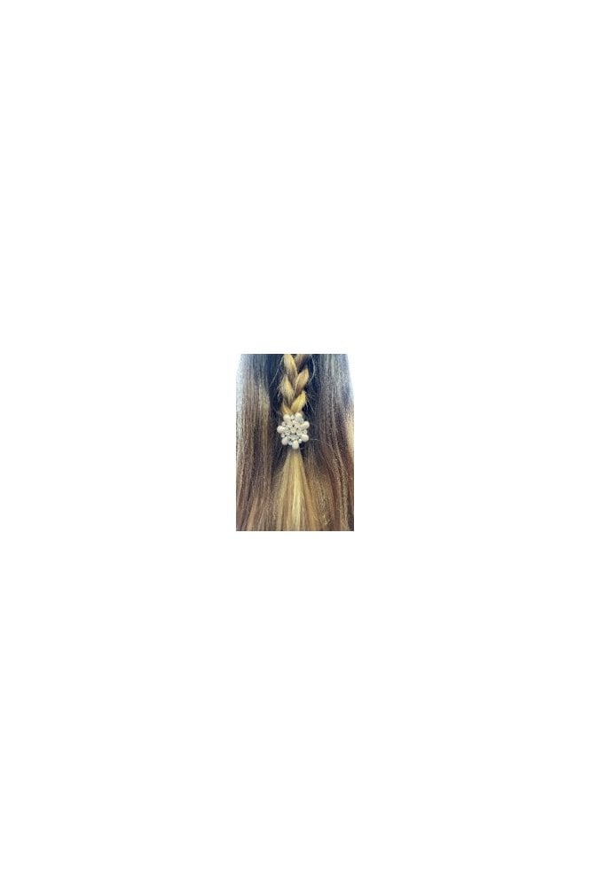 JAYLEY Blue Handmade Silk Bow Hair Tie with Diamante Feature