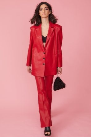 Eco Leather Long Blazer