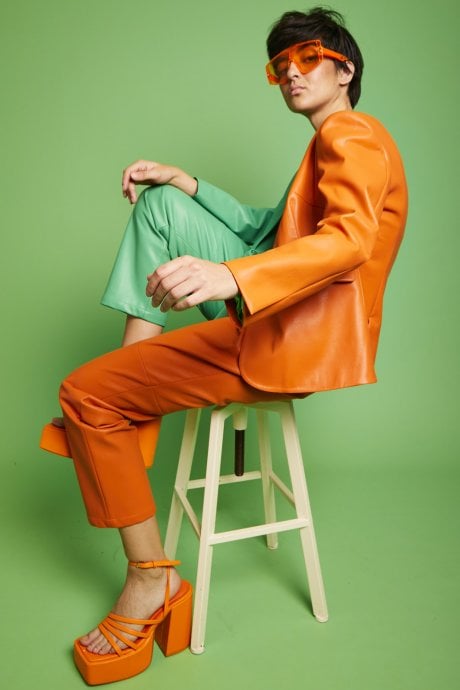 Eco leather Shamrock Suit Blazer