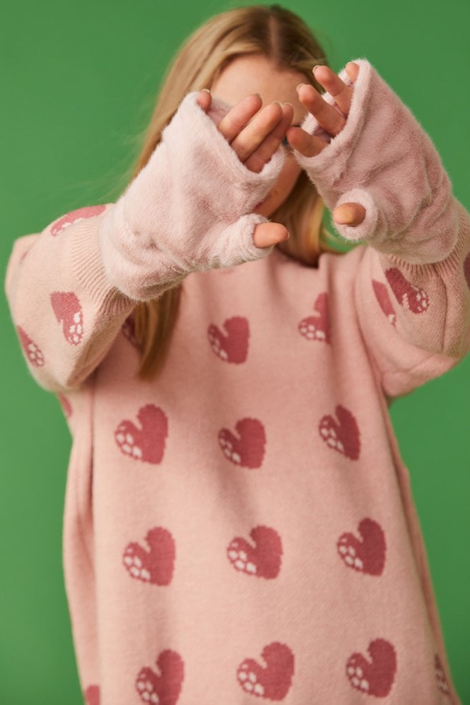 JAYLEY Faux Fur Adjustable Fingerless Gloves