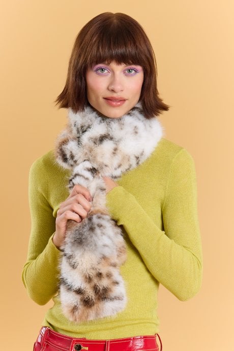 Faux Fur Scarf in Animal Print