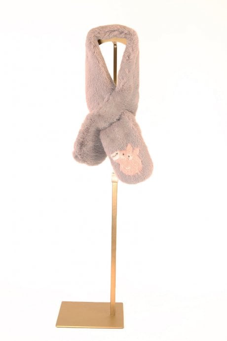 Faux Fur Scarf with Cartoon