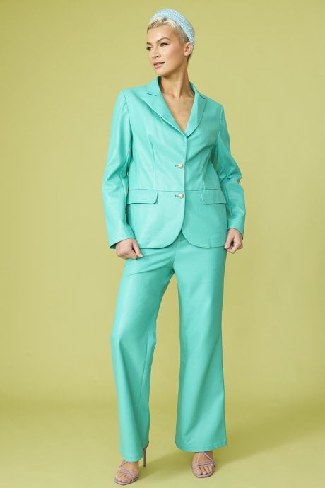 Faux leather Kate Blazer in Blue