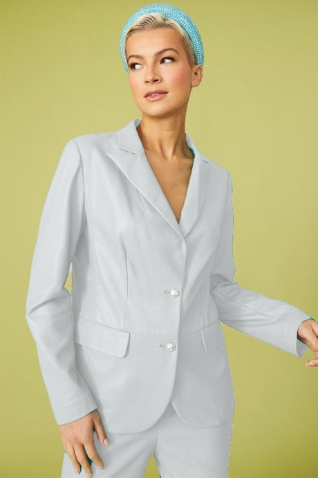 Faux leather Kate Blazer in White