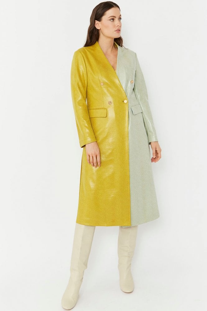 JAYLEY Faux Suede Contrast Coat