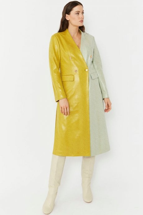 Faux Suede Contrast Coat