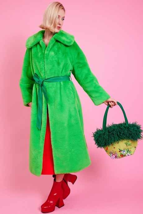 Floral Eco Faux Fur Bag