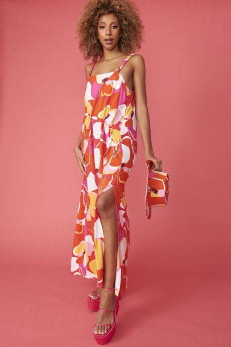 Florence Floral Maxi Dress with High Split