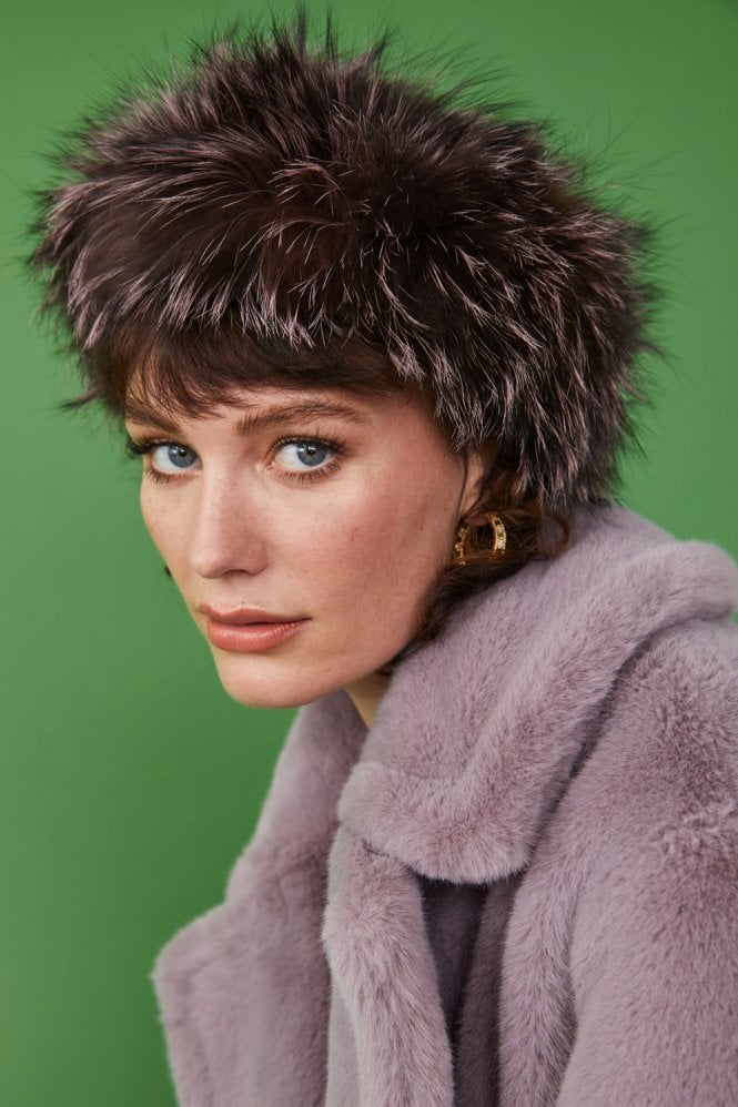 JAYLEY Fox Fur Headband Hat