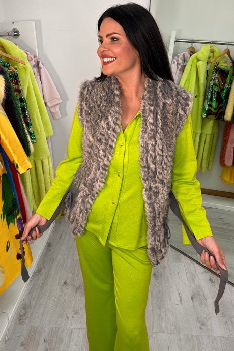 Fur Gilet With Belt