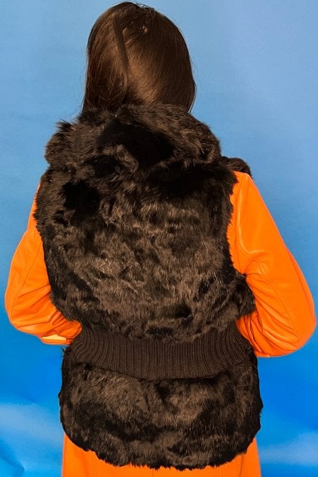 Fur Hooded Gilet