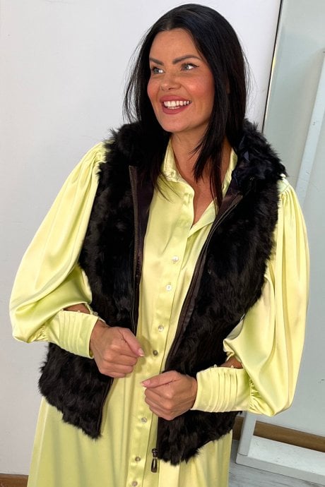 Fur Hooded Gilet