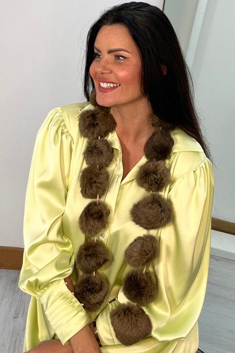 Fur Pom-Pom Scarf