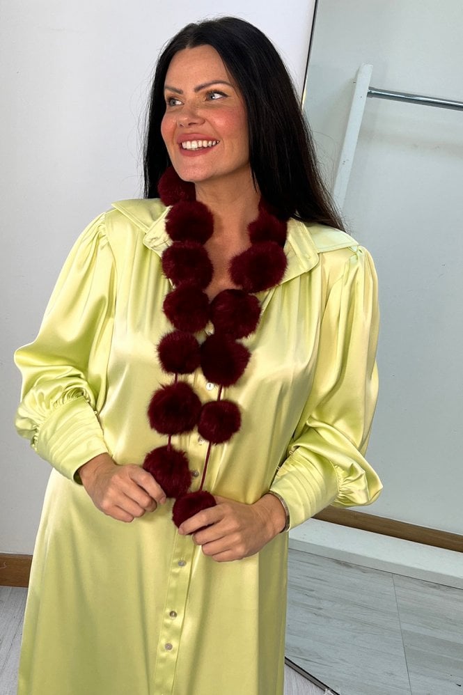 JAYLEY Fur Pom-Pom Scarf