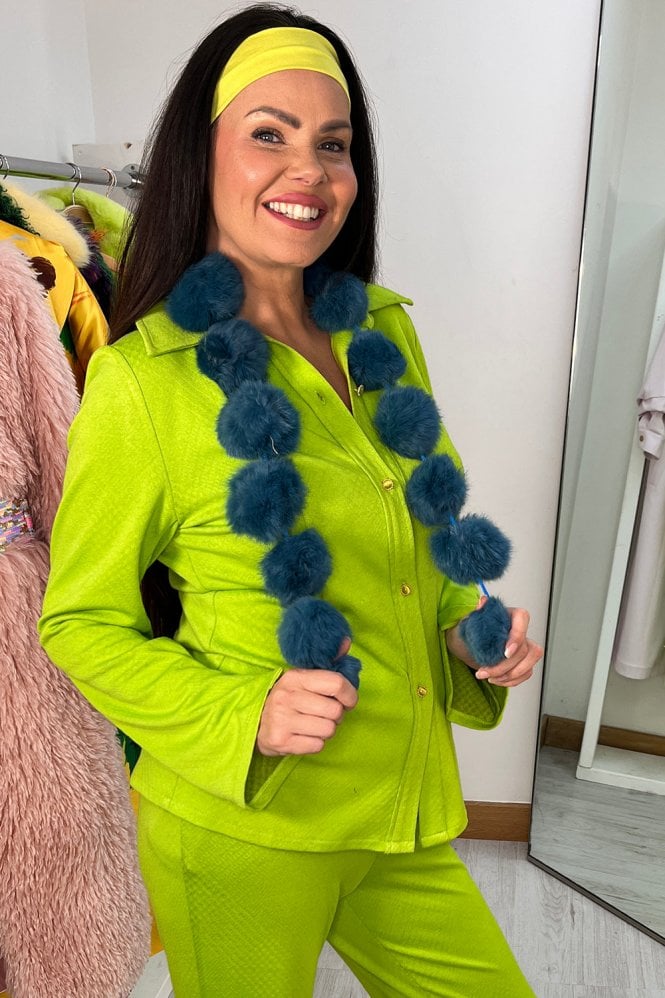 JAYLEY Fur Pom-Pom Scarf