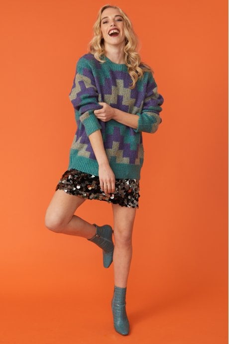 Geometric Cashmere Blend Jumper