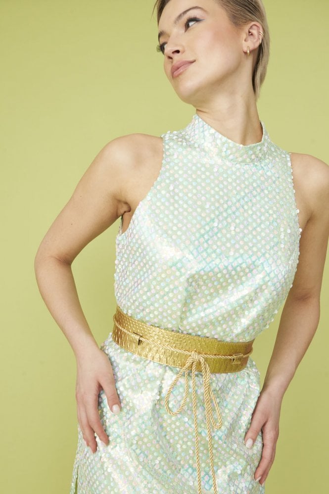 JAYLEY Gold Eco Leather Belt