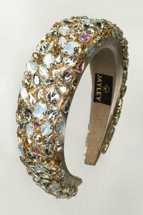 Gold Precious Stone Flower Headband
