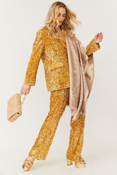 Gold Sequin Flares