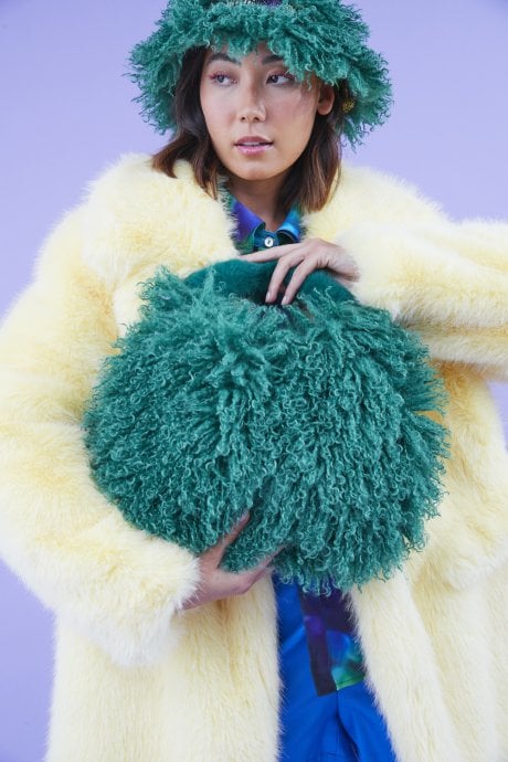 Green Bamboo Eco Faux Fur Bag