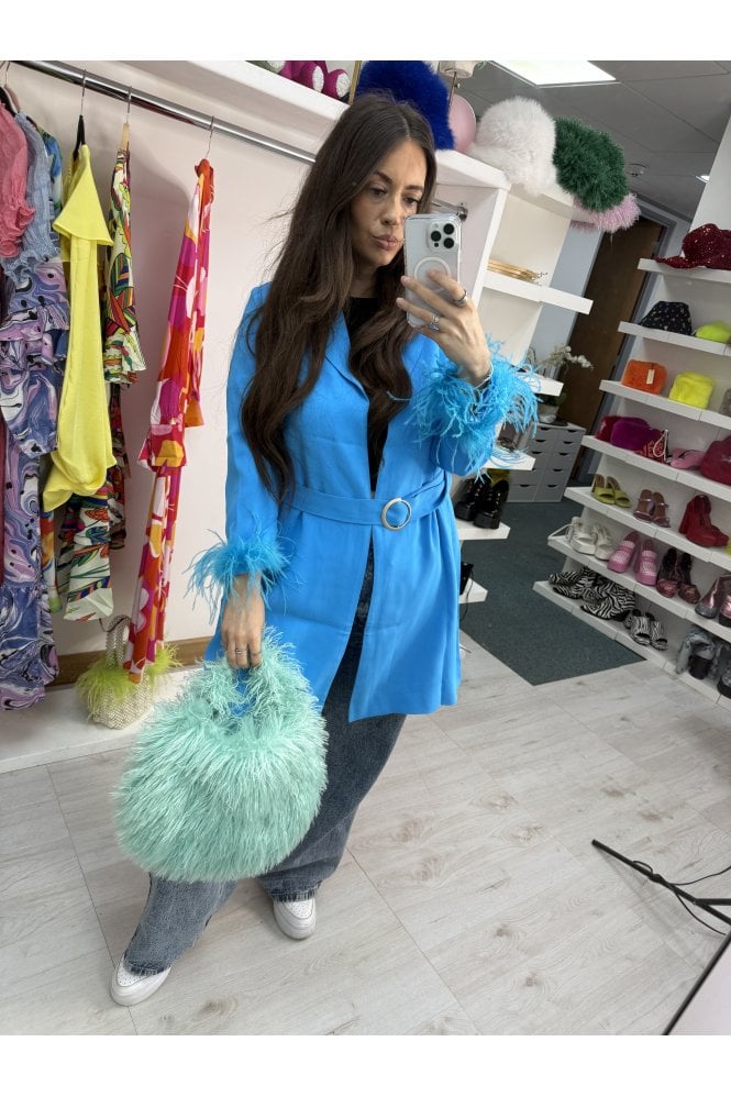 JAYLEY Green Bamboo Eco Faux Fur Bag