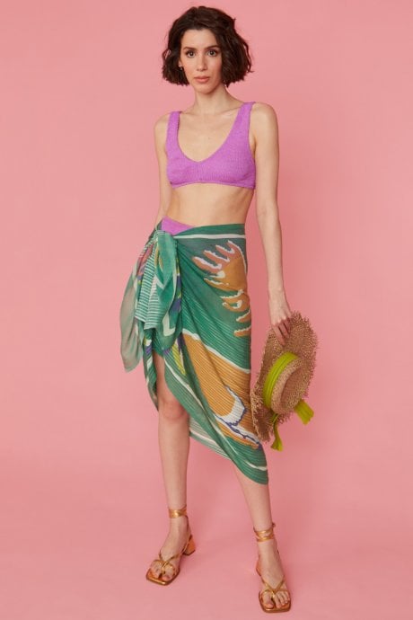Green Cashmere Blend Wrap Sarong