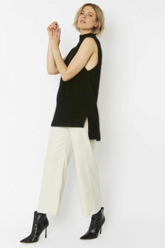 JAYLEY Green Cashmere & Wool Blend Sleeveless Tunic