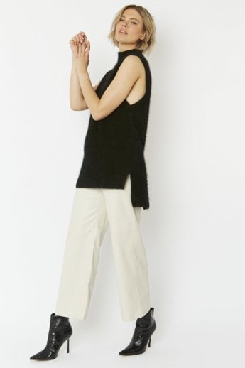 Green Cashmere & Wool Blend Sleeveless Tunic