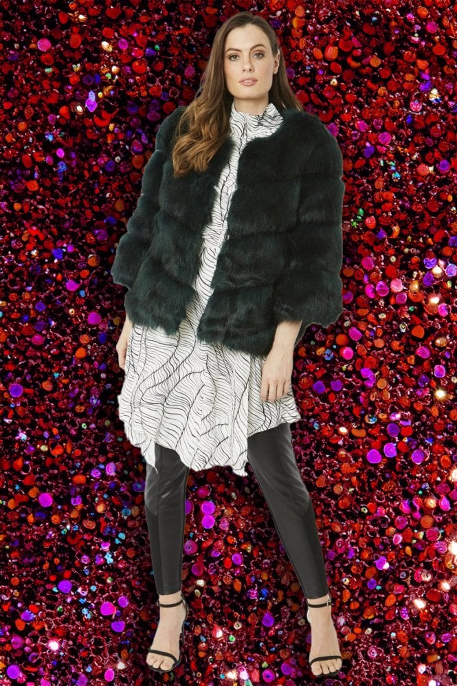 JAYLEY Green Faux Fur Ella Coat