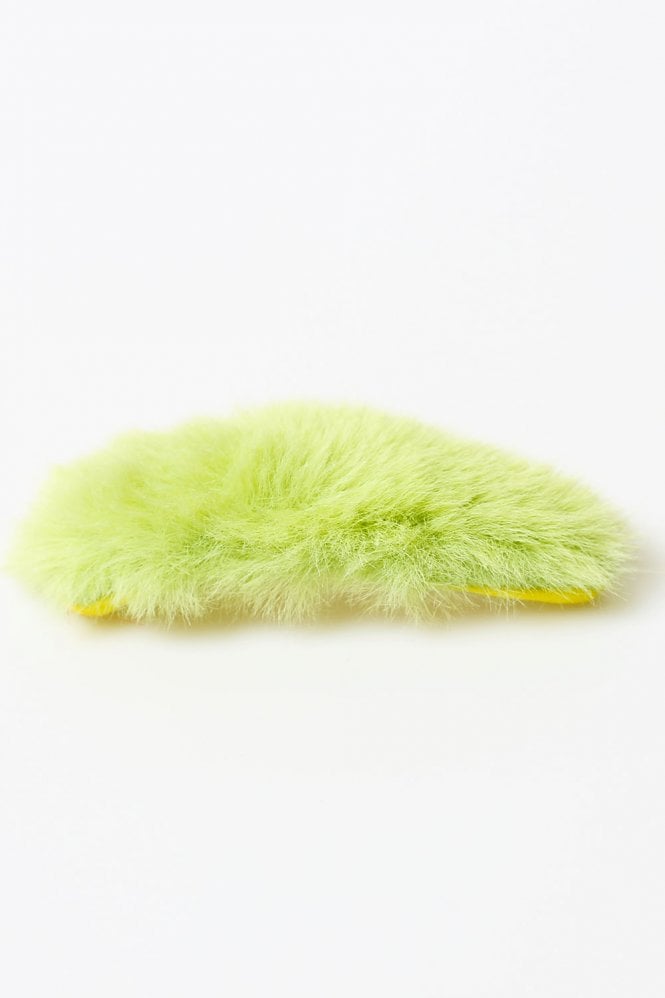 JAYLEY Green Faux Fur Hair Clip