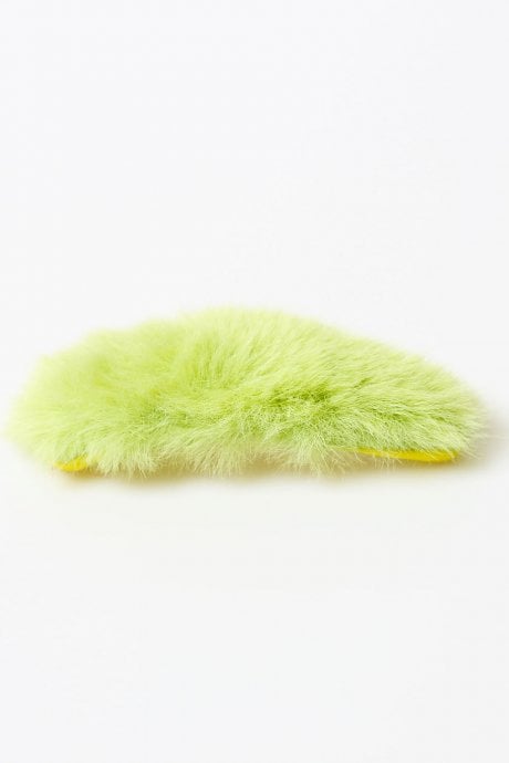Green Faux Fur Hair Clip